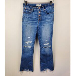 *FLAWED* Madewell Cali Demi-Boot Jeans in Bronson Wash Button-Front Edition 27